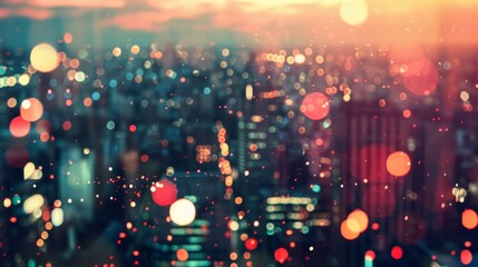 Aufkleber - Bokeh City Light Background Vintage Color Tone