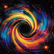 © Neural - Luminous Galaxy Dance: Vibrant Optical Illusion - Space Background'