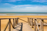Fototapeta Młodzieżowe - Costa Ballena beach, on the Atlantic coast of Andalusia, southern Spain, before the high season