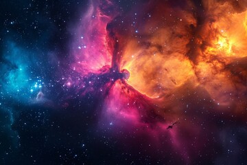 Wall Mural - this photo captures a vibrant and dynamic space adorned with countless stars, creating a captivating
