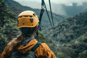 Adventure Seeker Preparing for Zip Line