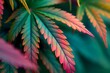 © MH - Abstract cannabis fan leaf background closeup, cannabis leaf closeup, cannabis background, green leaf background