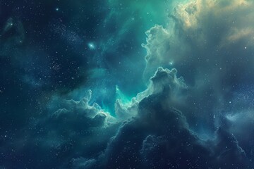 Wall Mural - an image showing a night sky filled with stars and clouds, illuminating the darkness with their cele