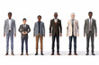 © Ahtesham - Set of multiethnic business men of different ages and races in office outfits on a white background 3D avatars set vector icon, white background, black colour icon
