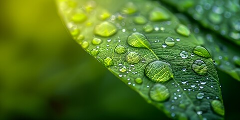 Leaves with water drops