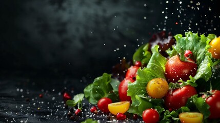 Sticker - A close up of a salad with tomatoes and other vegetables, AI