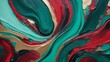 Luxury acrylic painting made with brush stroke, abstract hand-drawn art, textured background with emerald and ruby accent.