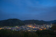 日本の岡山県高梁市の美しい夜景