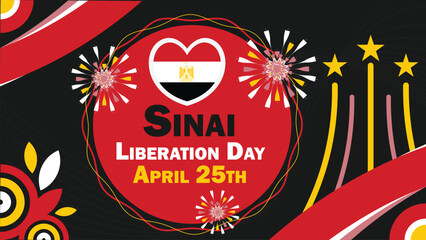 Wall Mural - Sinai Liberation Day vector banner design. Happy Sinai Liberation Day modern minimal graphic poster illustration.