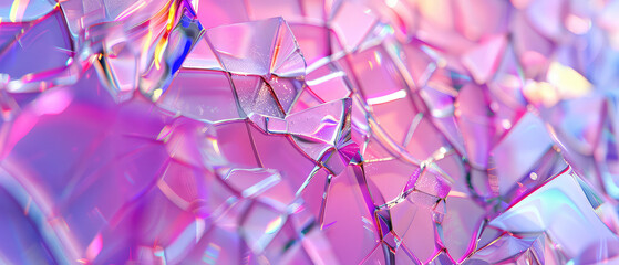 Abstract pink and blue crystal structure closeup