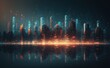 futuristic city over the sea artwork at night, 4k wallpaper