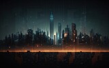 Fototapeta  - futuristic city over the sea artwork at night, 4k wallpaper