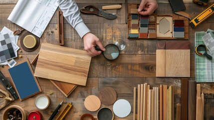 A captivating and stylish DIY home decor project awaits completion, with scattered tools and materials creating an artistic allure. This intriguing image inspires creativity and showcases a