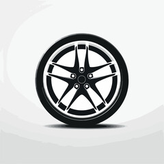 Car wheel in cartoon, doodle style . Image for t-shirt, web, mobile apps and ui. Isolated 2d vector illustration in logo, icon, sketch style, Eps 10, black and white. AI Generative