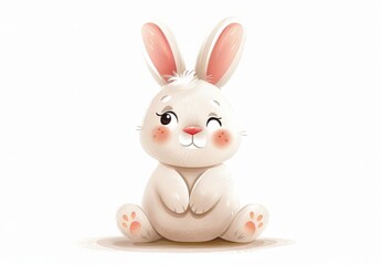 Cute bunnies: adorable bunny art featuring chubby cheeks, expressive eyes. Easter-themed content