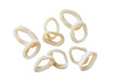 Falling squid rings close-up on a white background, cut. Sliced rings squid isolated .