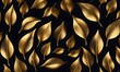 wallpaper representing patinated gold colored leaves, in 3D.