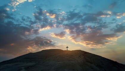 The Christianity themed with a dramatic beautiful of light vibrant background. Beautiful clouds, symbolizes humanity's hope for salvation