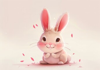 Cute bunnies: adorable bunny art featuring chubby cheeks, expressive eyes. Easter-themed content