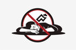 no sleeping prohibition sign template vector vector icon, white background, black colour icon