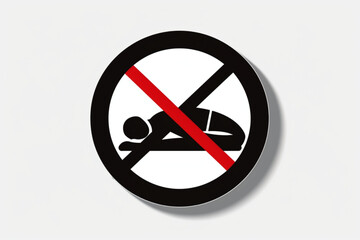 Wall Mural - no sleeping prohibition sign template vector vector icon, white background, black colour icon