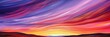 Vivid orchid pink sunset with mesmerizing purple and orange streaks in the evening sky