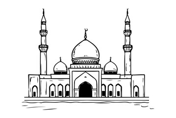 mosque hand drawn illustration