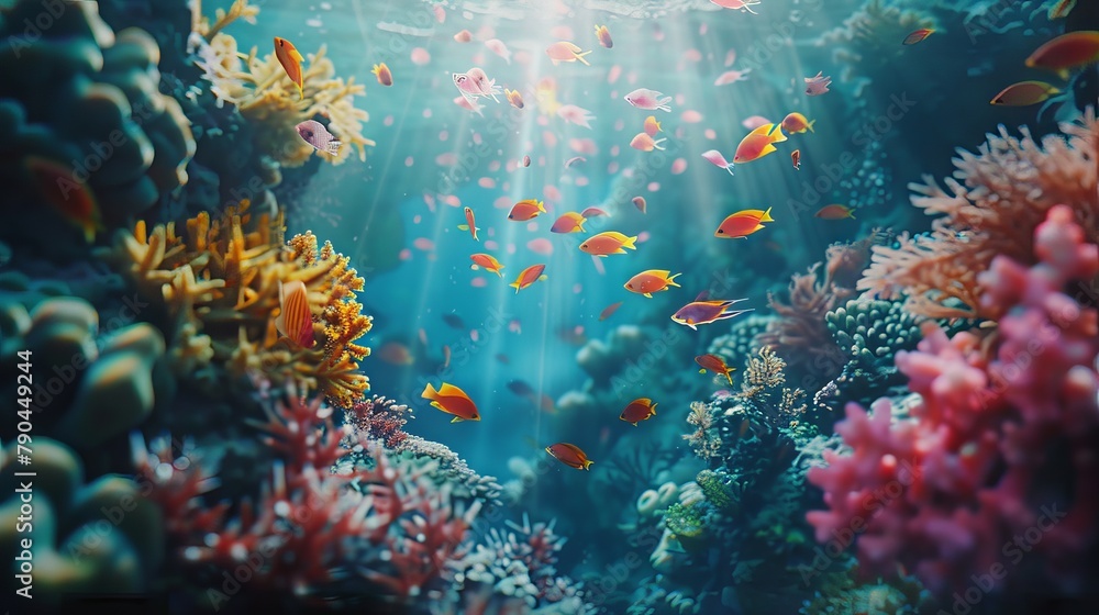 StockIllustration „A vibrant underwater wonderland showcasing coral