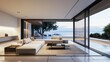 © abangaboy - Sleek modern living room with panoramic ocean view