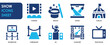 © Parbat - Show icon set. Containing entertainment, stage, spotlight, cinema and so on. Flat entertainment related icons set.