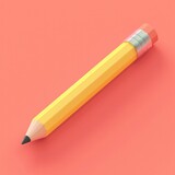 Fototapeta  - A 3D icon depicting a pastel yellow pencil with rounded edges, AI Generative