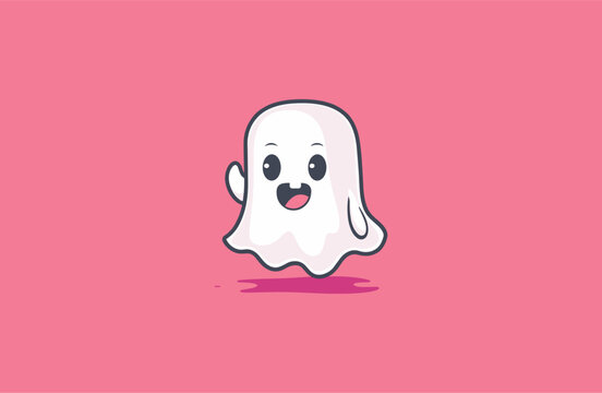 Cute Ghost Mascot logo Design