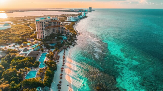 Aerial view from Punta Nizuc, Cancun Hotel Zone  