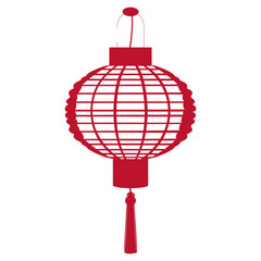 asian chinese traditional lantern red color only