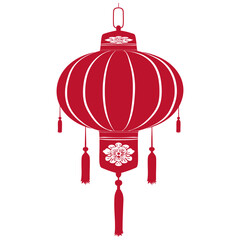 asian chinese traditional lantern red color only