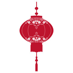 asian chinese traditional lantern red color only