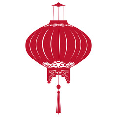 asian chinese traditional lantern red color only