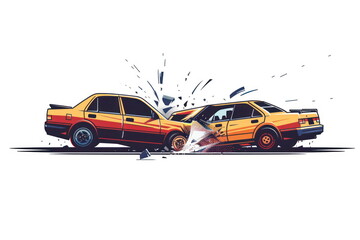 icon of two car crash on white background