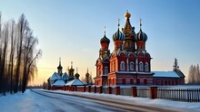  Snowy Serenity At The Gates Of A Majestic Russian Orthodox Church