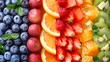 Healthy food background. Collection with color fruits. berries and vegetables
