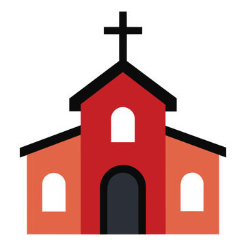 Church flat icon vector illustration on white background