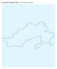 Naklejka na meble Arunachal Pradesh, India. Simple vector map. State shape. Outline style. Border of Arunachal Pradesh. Vector illustration.