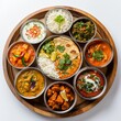Indian thali with variety of curries