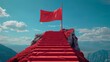 Red flag on the mountaintop