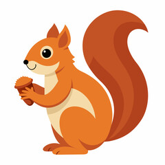 Sticker - Squirrel vector illustration, a Running squirrel, squirrel eating nut vector