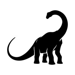 Wall Mural - Sauropod dinosaur vector silhouette