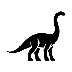 Canvas Print - Sauropod dinosaur vector silhouette