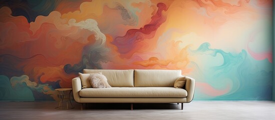 Sticker - Couch against vibrant painted wall