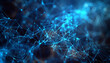 Bright blue digital webs against a rich mahogany backdrop, representing deep connectivity.