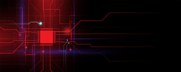 Wall Mural - background image of technology concept processing network cyber data protection chip
